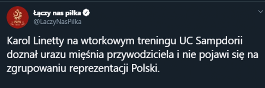 OFICJALNIE! Kolejny kadrowicz kontuzjowany i nie pojedzie zgrupowanie!